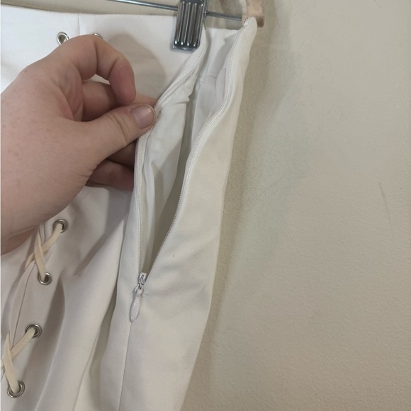 Prabal Gurung By Lane Bryant Lace Up Festival Fairycore Women 12 White Skirt - Picture 6 of 9